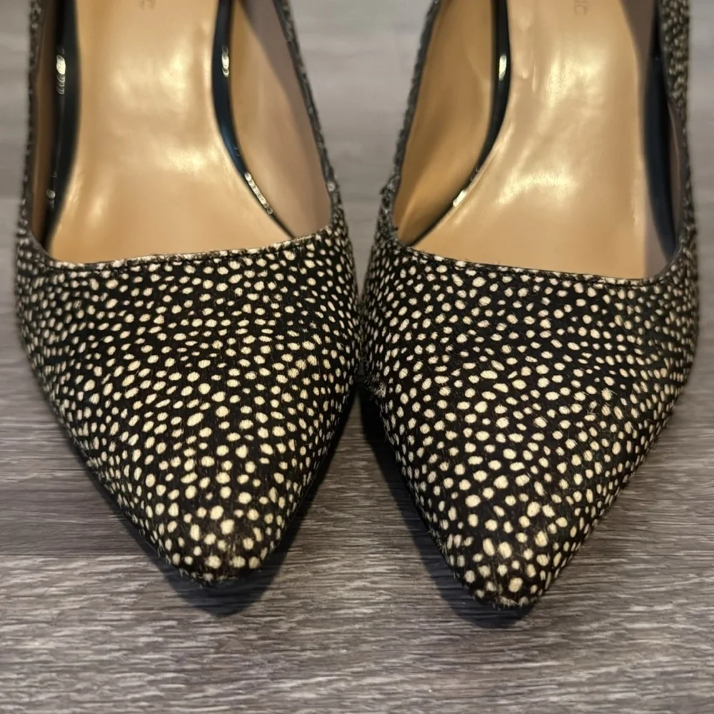 Banana Republic Real Fur Animal Print Pointed Toe Pumps